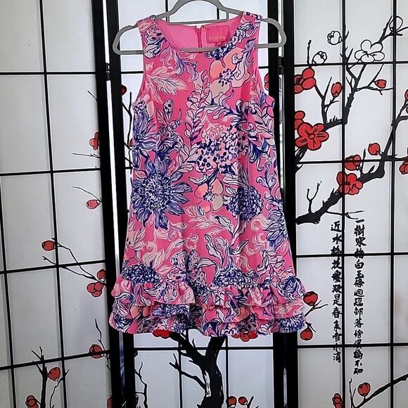 Lilly Pulitzer nwt Marla Romper SUN DRENCHED PINK TROPICS Pink Blue Floral Sz 2 - Picture 2 of 10